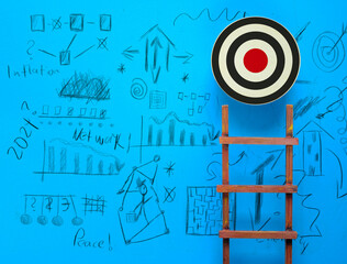 Stand out from the crowd and think different, creativity,vision, idea business concept. Ladder of...