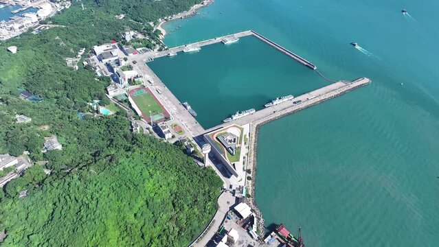Ngong Shuen Chau Naval Base Victoria Harbour ,a strategic military facility located in Hong Kong with dockyards equipped to accommodate naval vessels, frigates and patrol boats ,an ideal outpost 