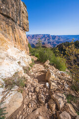 hiking the grandview trail in the grand canyon national park, arizona, usa