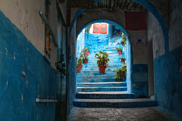 Through the streets of the medina of Tatouan, Morocco