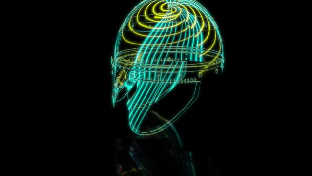 Rendering 3D animation, Spangenhelm helmet PL model on a black background