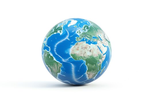 a globe with continents and water