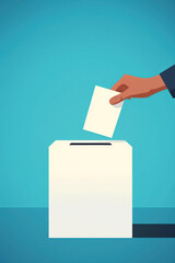 Democracy in Action: A Man Casting his Vote into the Ballot Box, Symbolizing Freedom and Choice