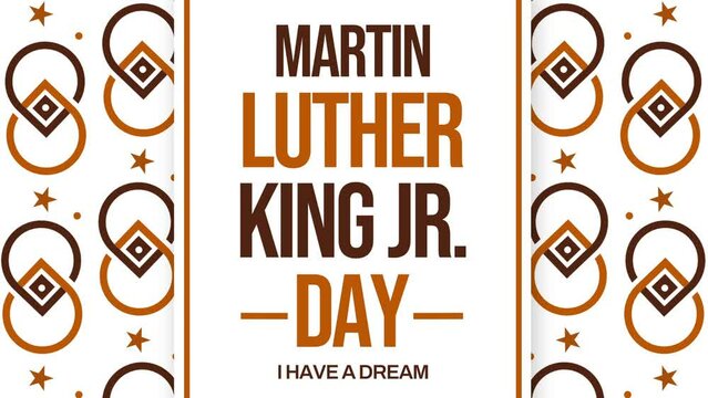 Martin Luther King Jr. Day background with typography and design, 4K Animation