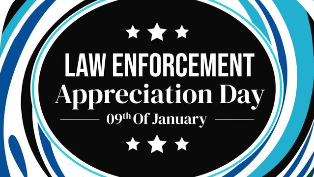 National Law Enforcement Appreciation Day patriotic 4K Animation background with typography and shapes