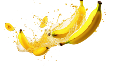Bananas Bursting with Vibrancy and Energy on White or PNG Transparent Background