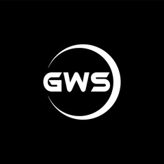 GWS letter logo design with black background in illustrator, cube logo, vector logo, modern alphabet font overlap style. calligraphy designs for logo, Poster, Invitation, etc.