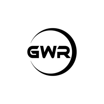 GWR letter logo design with white background in illustrator, cube logo, vector logo, modern alphabet font overlap style. calligraphy designs for logo, Poster, Invitation, etc.