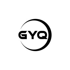GYQ letter logo design with white background in illustrator, cube logo, vector logo, modern alphabet font overlap style. calligraphy designs for logo, Poster, Invitation, etc.