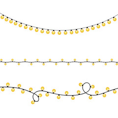Christmas yellow light bulbs garland