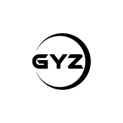 GYZ letter logo design with white background in illustrator, cube logo, vector logo, modern alphabet font overlap style. calligraphy designs for logo, Poster, Invitation, etc.
