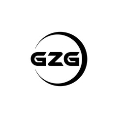 GZG letter logo design with white background in illustrator, cube logo, vector logo, modern alphabet font overlap style. calligraphy designs for logo, Poster, Invitation, etc.