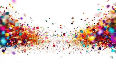 A Celebration with Colorful Confetti on White or PNG Transparent Background