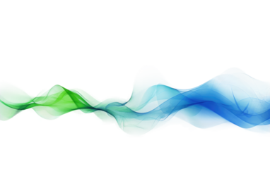 Digital Dynamic Wave of Particles in Cool Tones on White or PNG Transparent Background