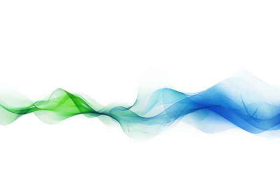 Digital Dynamic Wave of Particles in Cool Tones on White or PNG Transparent Background