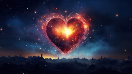 Love's Glowing Heart: A Bright Valentine's Day Abstract Background