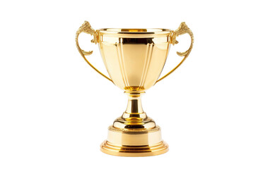 Fototapeta na wymiar The Prestigious Gold Cup Trophy of Triumph on White or PNG Transparent Background