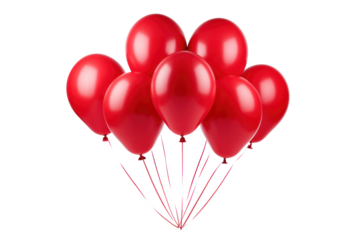 Unic Red Balloons on Transparent Background