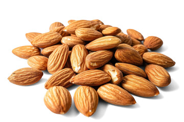 Unic Pile of Almonds on White Background