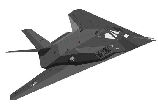 Lockheed F-117 NightHawk Stealth Bomber Vector Drawing