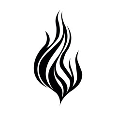 Flame black vector icon on white background