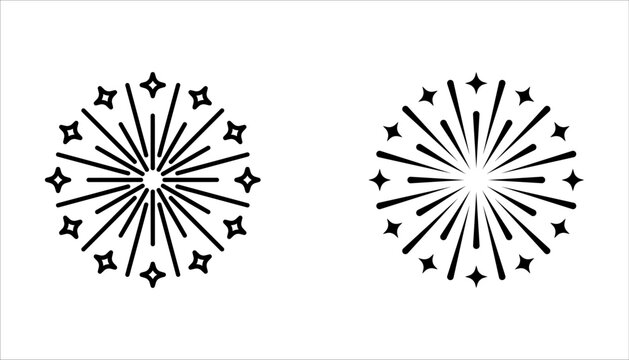 firework icon set, design Logo template on white background.