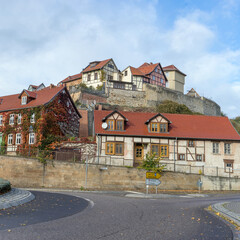Historical buildings on the Münzberg in Quedlinburg, Saxony-Anhalt, Germany