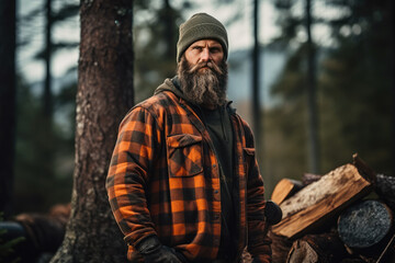 Fototapeta na wymiar Timber Harvesting, A Day in the Life of a Lumberjack