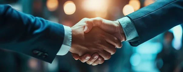 Foto op Plexiglas Businessmen making handshakes with partners, greeting, dealing, merger and acquisition, business cooperation concept, for business, finance and investment background, teamwork and successful business. © Rade Kolbas