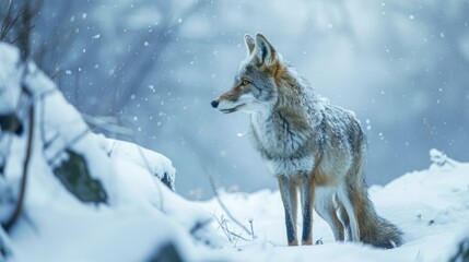 Wolf, Winter Wildlife An animal native to cold environment