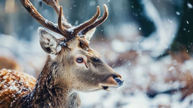 Deer, Winter Wildlife An animal native to cold environment