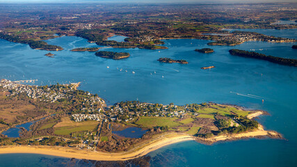 Quiberon and morbihan gulf in french britany and atlantic ocean