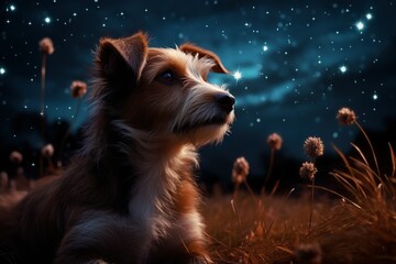 Ultra detailed nebula abstract wallpaper dog in space cute dog wallpaper made with ai