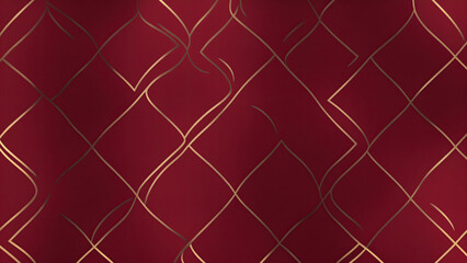 Maroon grunge texture decorated with Shiny golden lines luxury background