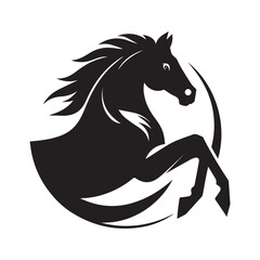 black horse silhouette vector for easily used for T-shirt design.