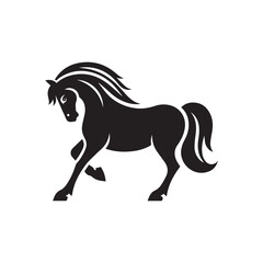Obraz na płótnie Canvas black horse silhouette vector design.
