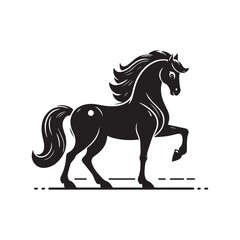 black horse silhouette vector design.