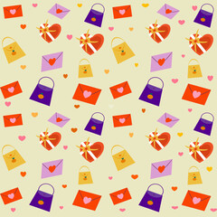 seamless pattern with hearts Valentine's Day gift wrapping paper