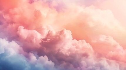Majestic Clouds at Sunset: Soft Pink and Lavender Tones