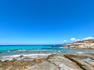 Corsica beach and blue sea