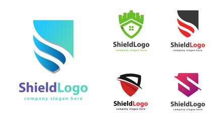 Premium Set Of Shield icon template isolated. shield logo design, color editable vector illustration.