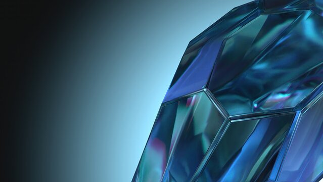 Power stone like sapphire ore Transparent beautiful elegant modern 3D Rendering abstract background