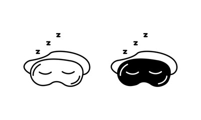 Sleeping mask icon set. vector illustration - obrazy, fototapety, plakaty