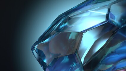 Power stone like sapphire ore Clear, fresh, elegant, modern 3D Rendering abstract background