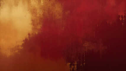 Dark Red and gold painting Abstract background