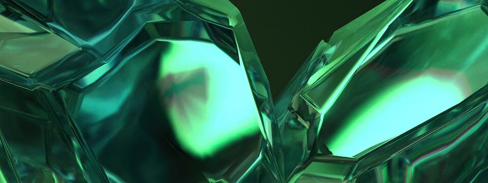 A power stone like an emerald ore.A refreshing, refreshing, elegant, and modern 3D Rendering abstract background.