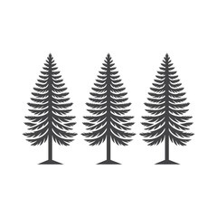 Fototapeta premium black tree silhouette vector with white background design.