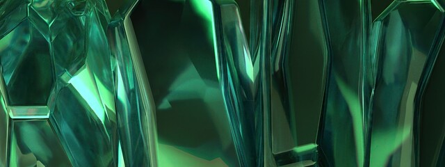 Emerald ore-like power stone Refreshing fresh Elegant Modern 3D Rendering abstract background