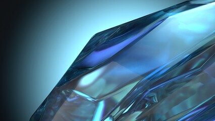 Obraz premium A power stone like a sapphire ore.A refreshing, mysterious, elegant and modern 3D Rendering abstract background.