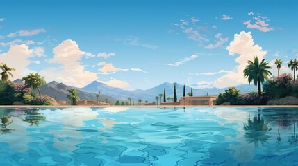 Fototapeta na wymiar Beautiful and clean luxury swiming pool